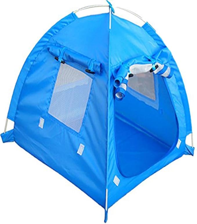 Breathable Washable Pet Puppy Kennel Dog Cat Folding Indoor Outdoor House Bed Tent (Blue,M)