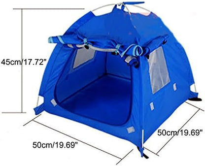 Breathable Washable Pet Puppy Kennel Dog Cat Folding Indoor Outdoor House Bed Tent (Blue,M)