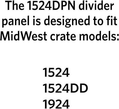 MidWest Homes for Pets Dog Crate Divider Panel for 24-inch Dog Crate; Fits Crate Models 1524, 1524DD, 1924 & Measures 16.42L x 17.05W x .79H Inches, Black