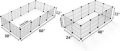 Small Animal Playpen, Guinea Pig Cages, Pet Playpen, Rabbit Cage,Small Animal Cage, Puppy Kitten Dog Playpen, Indoor Outdoor Portable Metal Wire Yard Fence,15 X 12 Inch, 28 Panels, Black