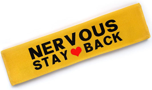 Yellow Nervous Stay Back Dog Leash Sleeve, Reactive Dog Tags Dog Leash Sleeve Alert Hanging ID Patch Tag Dog Bike Leash Sleeve, Pet Dog Birthday Service Dog Leash Gift for Dog Owners