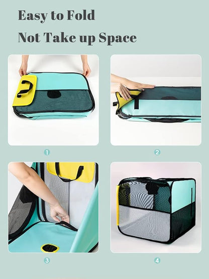 Pet Dog Cat Drying Box | Anti-Hair Flying | Portable Foldable Cat Drying Room | Drying Crate Cage for Small and Medium Dogs (Green)