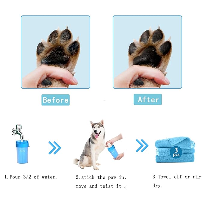 Large/Extra Large Dog Paw Washer for Dogs - Big Pet Foot Cleaner Cup with L/XL Size for Larger Breeds