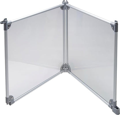 Front Row Foldable Dog Playpen – Durable and Portable Puppy Playpen for Exercise, Rest & Play – Clear Fence Panels with Aluminum Rods and Crate for Dogs and Other Small Pets (Silver, 2-Panel)