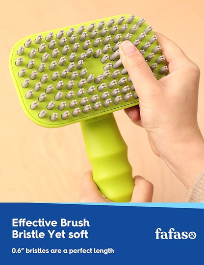 Dog Bath Brush, Pet Grooming Brush for Dogs and Cats, All Hair Types including Short and Long, Apple Green