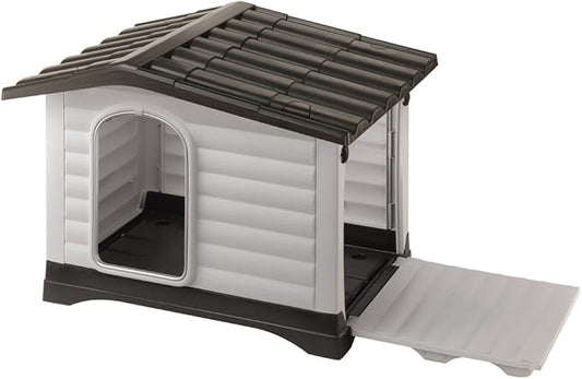 Ferplast Dog Kennel, Gray, 37.4 x 25.98 x 26.77", (87257099)