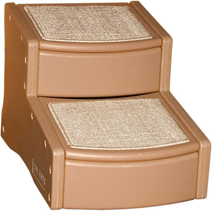 Pet Gear Easy Step II Pet Stairs, 2 Step For Cats/Dogs Up To 75-Pounds, Portable, Removable Washable Carpet Tread, No Tools Required, Available In 4 Colors,Light Cocoa