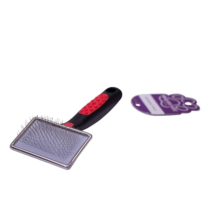 Ryan's Pet Supplies Paw Brothers Flat Slicker Brush for Dogs, Professional Grade, Coated Tips, Gentle on Skin, Maximum Coverage, Mini/Small