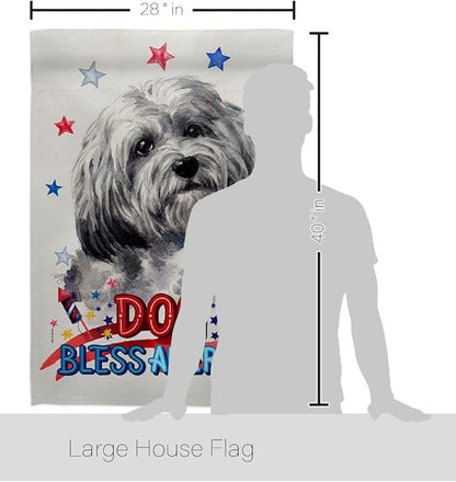 Breeze Decor Patriotic Havanese House Flag Pack Dog Puppy Spoiled Paw Canine Fur Pet Nature Farm Animal Creature Support Our Troops Banner Small Garden Yard Gift Double-Sided, Made in USA