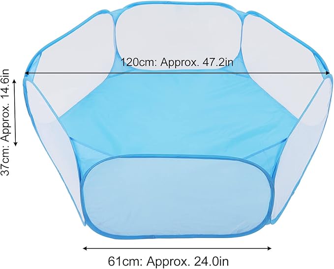 Small Pet Cage Tent, Easy Access Foldable Interactive Small Animal Playpen for Pets (Blue)