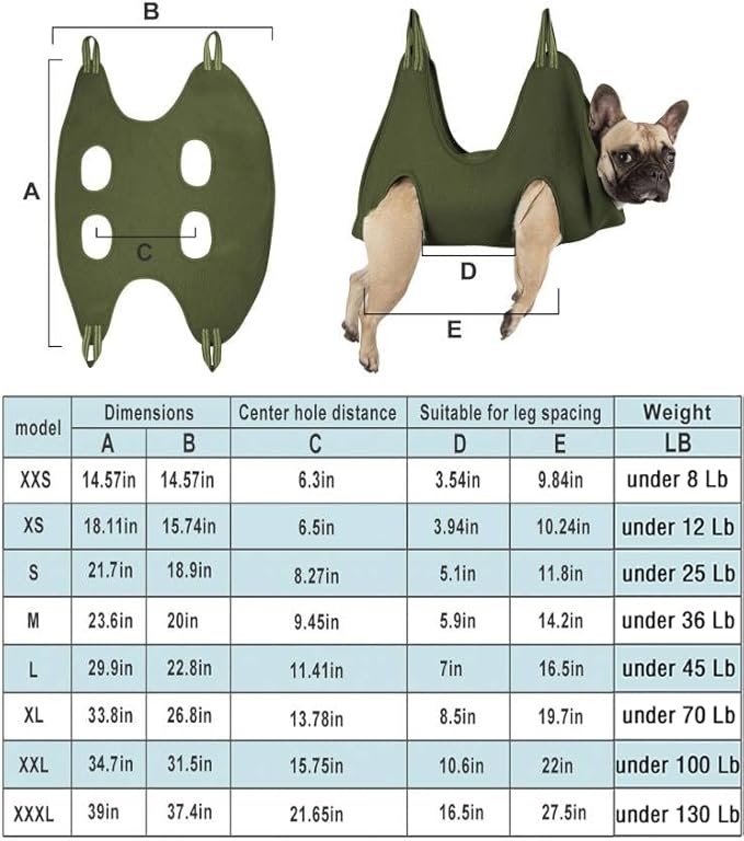 10 in 1 Pet Grooming Hammock Harness with Nail Clippers/Trimmer, Nail File, Comb,Dog Nail Hammock, Dog Grooming Sling for Nail Trimming/Clipping