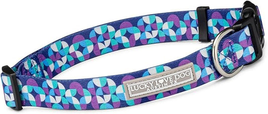 Lucky Love Dog Patterned Dog Collar - Adjustable, Durable, Soft Webbing, & Comfortable Dog Collar for Male and Female Dogs - Cool Dog Collar in Jasper Pattern with Strong Buckle, Small Size