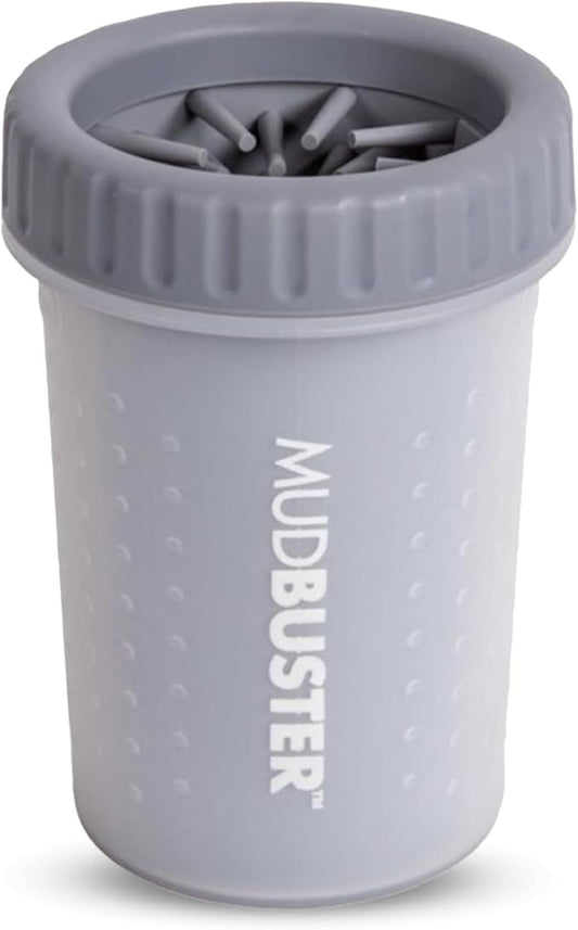 Dexas Medium MudBuster Portable Dog Paw Washer, Light Gray - Premium Quality Pet Supplies and Dog Accessories - Cleansing, Self Cleaning, Silicone - 6x6x6 Inches, 0.308 kg, 1 Count