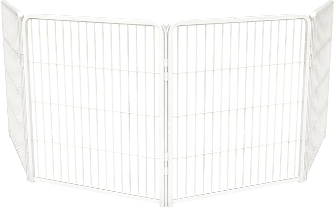 FXW Homeplus Dog Playpen for Indoor Use - Stress-Free and Safe Play, Heavy Duty 32 Inch 4 Panels Dog Pen for Puppies, Small and Medium Dogs, White│Patented