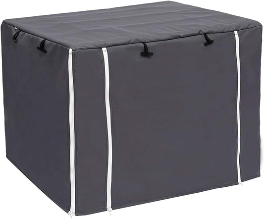 Dog Crate Cover for Wire Crates Kennel 2 Doors Heavy Duty Waterproof Windproof Soundproof Pet Cage Cover Home Decoration - Cover only - Dark Grey - Fits 48 Inch Crates