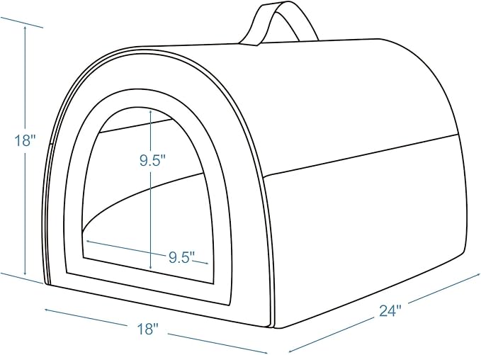 Jiupety Indoor Dog House, 2 in 1 Portable Foldable House Bed with Cover, Pet Tent & Cave Bed for Small Medium Dog, L(24"×18"×18"), Up to 20 Lb, Brown
