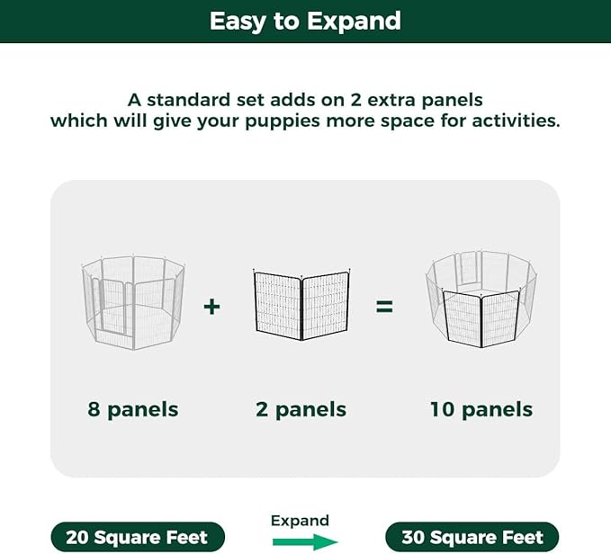 FXW Rollick Dog Playpen for Yard, RV Camping, 45 inch 2 Panels for Large Dogs│Patented