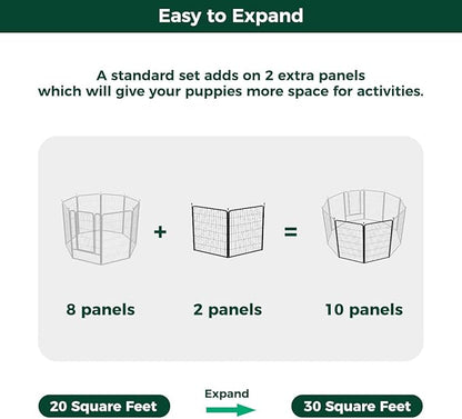 FXW Rollick Dog Playpen for Yard, RV Camping, 45 inch 2 Panels for Large Dogs│Patented