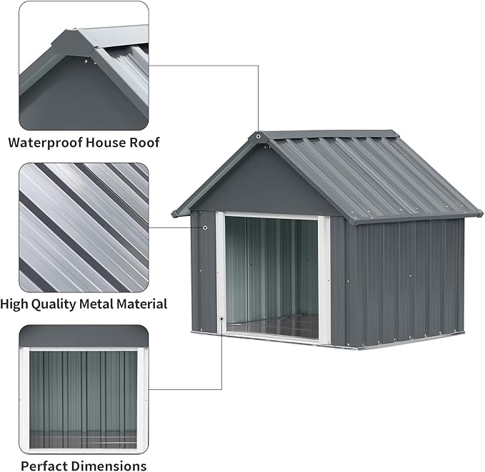 34 X 38 X 35 Inches Dog House, Indoor Outdoor Doghouse for Medium Large Dogs, Weatherproof Puppy Shelter Sturdy and Long-Lasting Dog Houses
