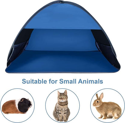 Pop Up Beach Sun Shelter, 1 Pack Foldable Tent for Anti-UV Mini Head Tent for Outdoors Camping Picnic, Black Glue Blue