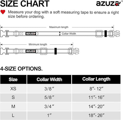 azuza 3 Pack Fruit Design Dog Collars Comfortable and Adjustable Nylon Dog Collars for Medium Dogs, M (14-20inch)，Strawberry，Lemon and Cherry