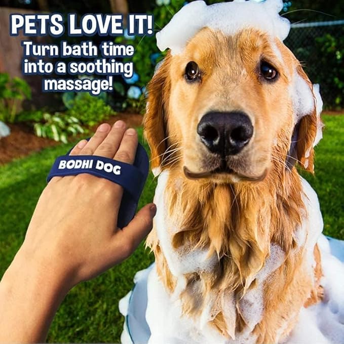 Bodhi Dog Shampoo Brush - Pet Grooming & Bath Supplies for Cats and Dog - Bath Brush for Long & Short Hair - Premium Scrubber for Shower, Bathing & Massage (Two Pack, Blue)