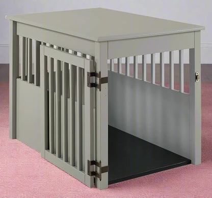 BarkWood Large Pet Crate End Table - Grey Finish