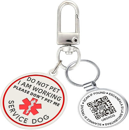 Dog Tags Personalized QR Code and Do Not Pet Dog Tags, Modifiable Pet Online Profile, Multiple Emergency Contact, Scan QR Code Send Pet GPS Location Email