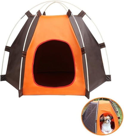 Portable Pet Camping Tent Outdoor Play Tent House for Dogs Cats Puppy Kitty - Foldable Waterproof Play Toy House Tent Bed Crate for Small Animal