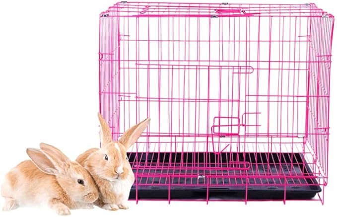 Large Dog Crate, Foldable Metal Wire Cage with Single Door, Portable, Easy to Install, Durable, Warm and Comfortable for Small to Medium Size Dogs
