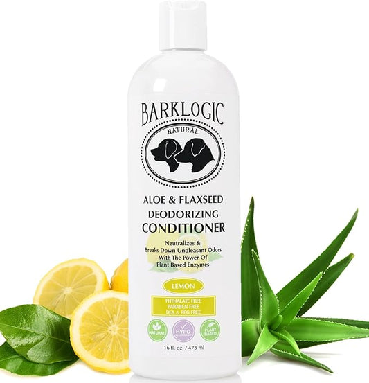 Dog Conditioner with Naturally Derived Essential Oils, 16 fl oz - Plant Based Gentle Formula is Puppy Safe - Lemon