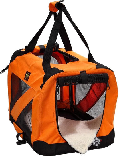 Pet Life Vista-View 360 Degree Zippered and Collapsible Soft Folding Dog Crate - Folding Travel Dog Kennel with Zippered Entrances Along The Pet Crate