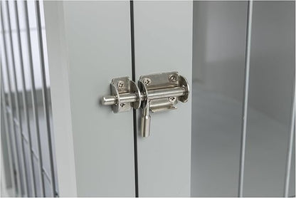 TRIXIE 38.7" Indoor Dog Crate, Wooden Crate Table for Dogs Up to 66 lb, Large Dog Kennel, Perfect in Any Room, Gray