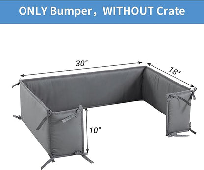 Hombys Dog Crate Bumper with Ties - Soft Crate Accessory (Do Not Include Cage) (Dark Grey, 30"x18")