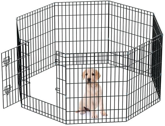 Dog Fence Outdoor inchdoor Dog Playpen 32.36" Height 6 Panels Metal Puppy Playpen for Small Dogs