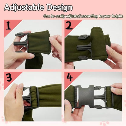 NATUYA Pet Dog Sling Carrier - Dog Sling with Net Bag for Carrier Dogs Cats-Hands Free Pet Bag-Buckle net Pocket pet Bag (Green)