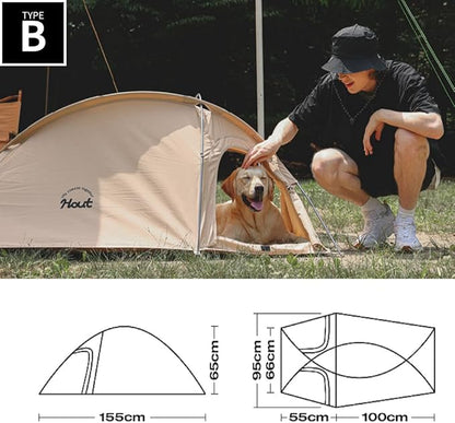 Pet Tent with Dual Windows, Waterproof, Breathable Washable Cat-Dog Tent for Indoor and Outdoor, 2 Types (Beige, Type_B)