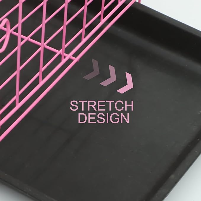 Housoutil Dog Crate Cage, Foldable Metal Wire Dog Crate, Newly Enhanced Single Door Dog Crate for Cat Rabbit and Small Animals, Pink