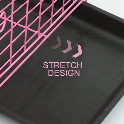 Housoutil Dog Crate Cage, Foldable Metal Wire Dog Crate, Newly Enhanced Single Door Dog Crate for Cat Rabbit and Small Animals, Pink