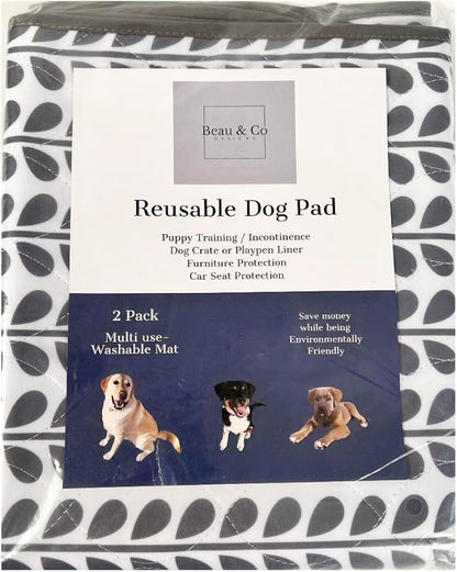 Beau & Co Reusable Waterproof Pads 24x36-Perfect Size for Med/Large Kennel- Dog Puppy Training Pee pad