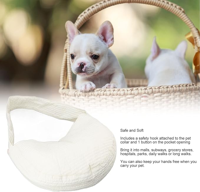 Zerodis Dog Sling Carrier, Portable One Shoulder Pet Backpack Cat Carrier Bag with Widened Shoulder Strap for Outdoor Travel Small Dogs Puppy Cat (L)
