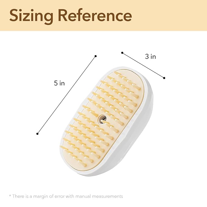Soft 3-in-1 Silisone Spray Brush, Upgraded for Shedding, Cleaning and Spa Massage, Hair Removal, Best Water Steam Brush for indoor Long or Short Haired Cat and Dog (White, Round)