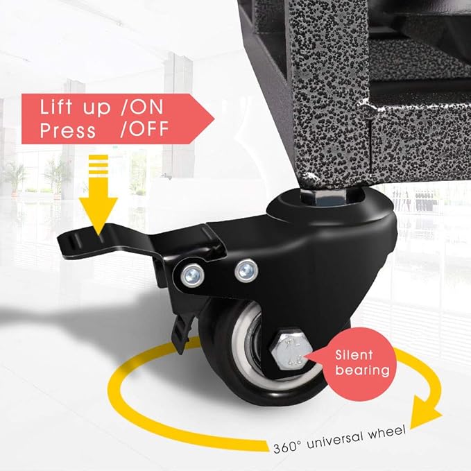 SMONTER 48" Heavy Duty Dog Crate Strong Metal Cage House Shape Pet Kennel Crate Playpen with 4 Locking Wheels