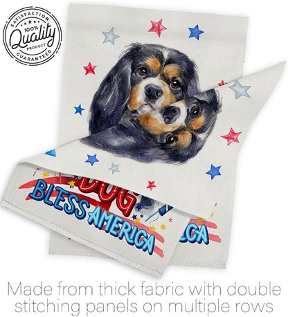 Breeze Decor Patriotic Cavalier Spaniel Garden House Flag-Kit Dog Puppy Spoiled Paw Canine Fur Pet Nature Farm Animal Creature Decoration Banner Small Yard Gift Double-Sided, Made in USA