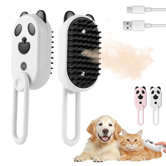 2025-NEW Cat Steam Brush for Shedding, 4 in 1 Brushs with Foldable Handle, Steam Brushs for Cats,Water Brush for Cat, Pet Spray Hair Removal Comb,magic wand for pet hair(white)