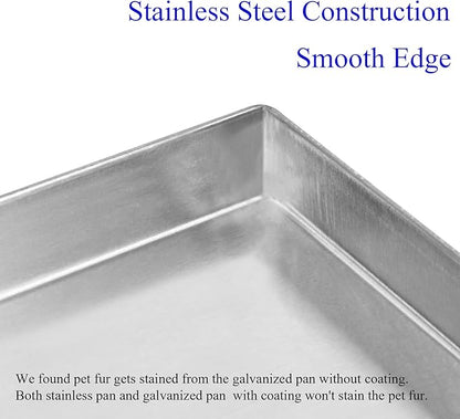 35x21.63x1 Replacement Tray for Dog Crate, Stainless Steel, Chew-Proof and Crack-Proof Dog Kennel Tray Replacement