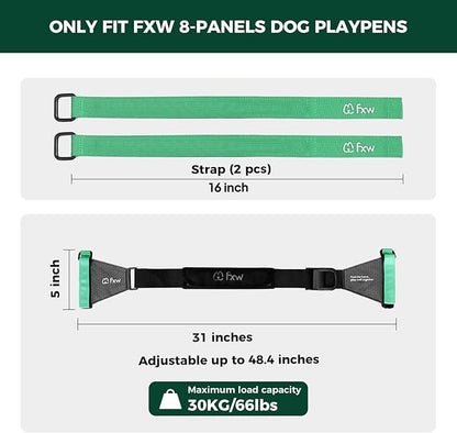 FXW Effort-Saving & Easy-Carry Shoulder Straps, Fit 8-Panel of All Heights Dog Playpen, Designed for RV Trips │Patented