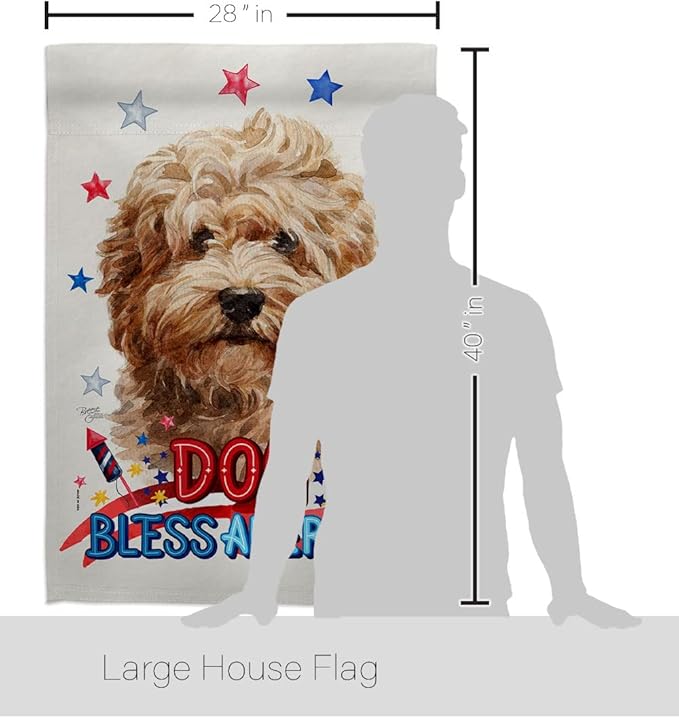 Breeze Decor Patriotic Shaggy Havanese House Flag 2 pcs Pack Dog Puppy Spoiled Paw Canine Fur Pet Nature Farm Animal Creature Banner Small Garden Yard Gift Double-Sided, Made in USA