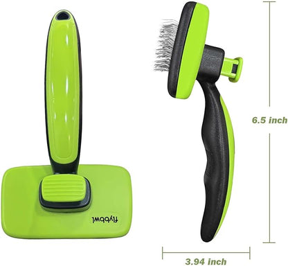 Self Cleaning Brush for Dog: Cat Slicker Brush with Release Button - Pet Shedding Brushes for Long and Short Hair - Remove Loose Undercoat