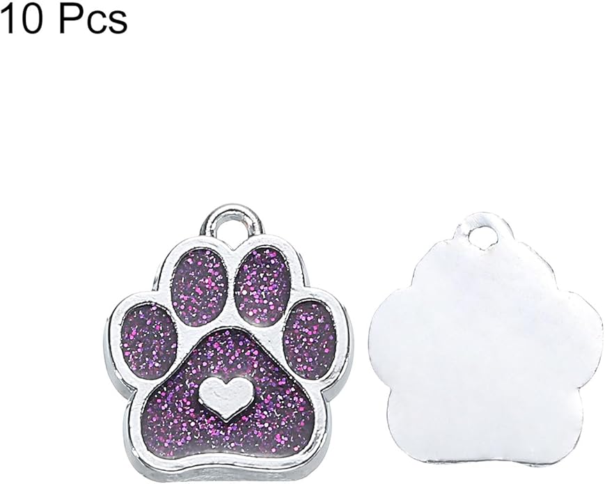 MECCANIXITY Cat Dog Paw Charm Footprint Paw Print Charm Alloy Enamel Pendants for DIY Jewelry Making, Earrings Necklaces Bracelets, Crafts